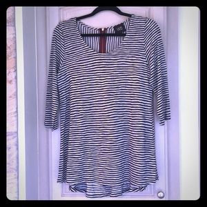 Anthropologie W5 3/4 Sleeve Striped Top sz L NWOT